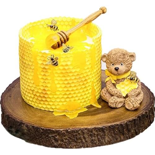 Fondant Moulds Honeycomb and Bee Silicone Cake Molds Kitchen Bakeware Cupcake Dessert Decorating Party Pastry Baking Tools