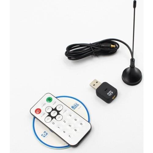 Mini USB DVB-T Digital Terrestrial TV Receiver Tuner Stick Dongle OSD MPEG-2 MPEG-4 with Antenna Remote Control For Laptop PC