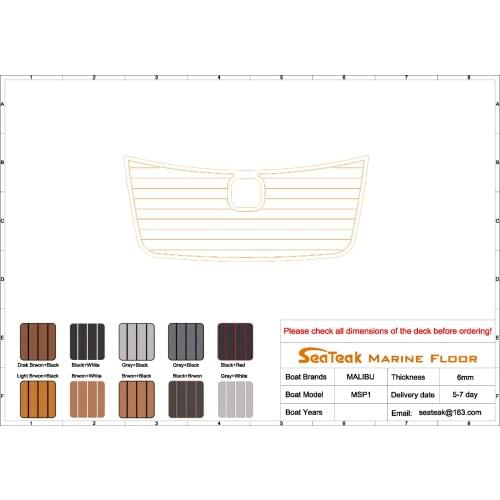 MALIBU MSP1 Swim Platform Pads 1/4" 6mm EVA Teak Decking