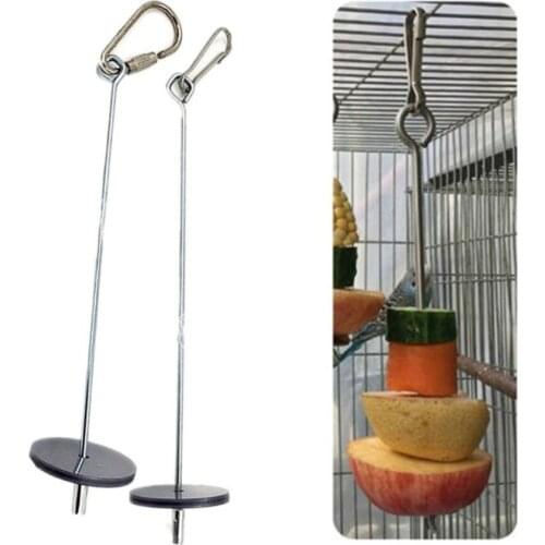 2020 New High Quality Pet Parrots Birds Food Holder Support Stainless Steel Fruit Spear Stick Meat Fruit Vegetable Skewer