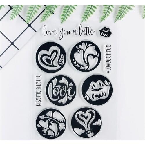 LOVE COFFEE NEW Clear Stamps For DIY Scrapbooking/Craft Supplies Bullet Journal Background Rubber Stamp Sentiment Card Making