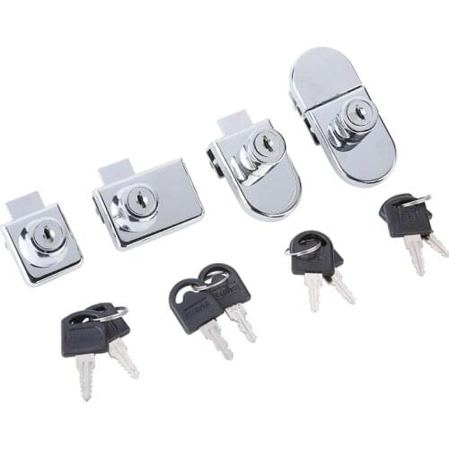 Single Glass Lock Zinc Alloy Showcase Cabinet Door Cylinder Sliding Glass Push Door Locks For Furniture Hardware