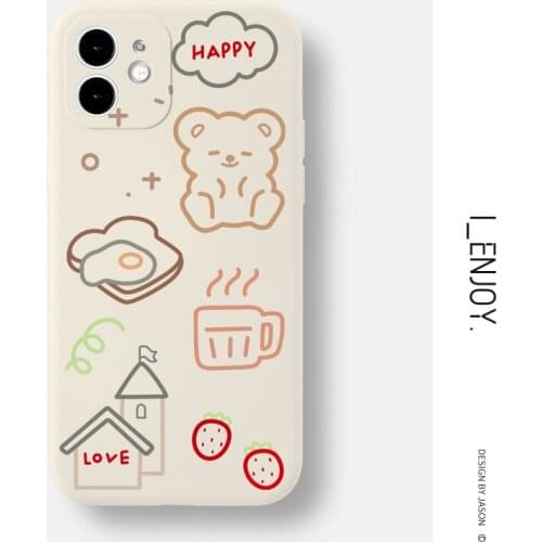 Official Original Soft Silicone Case for Apple iPhone 11 12 Pro MAX SE 2020 XR XS X 6 6s 7 8 Plus Shockproof Cute Phone Cover