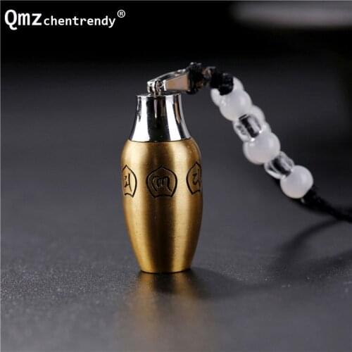 Openable Stainless Steel Buddhism Jewelry Surangama Mantra Six words Bottle Necklace Sanskrit Amulet Storage Case Pendants