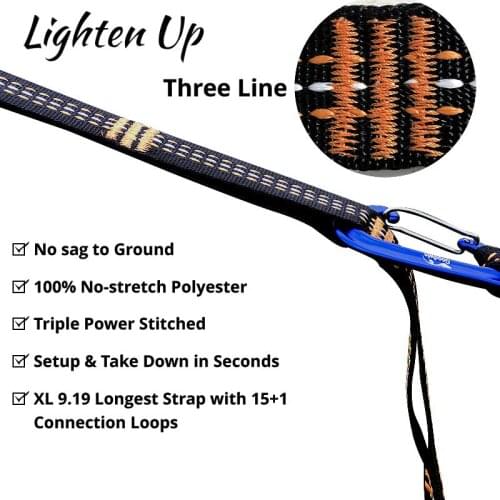 Tree Hanging Hammock Straps Climbing Rope Durable Nylon 1000D Hanging Hammock Belt For Camping Traveling Portable 12kn