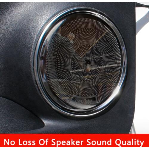QHCP Car Stereo Speaker Cover Audio Speaker Sound Decorative Trim Stainless Steel For Lexus NX200 300 300H 2014-2020 Accessories
