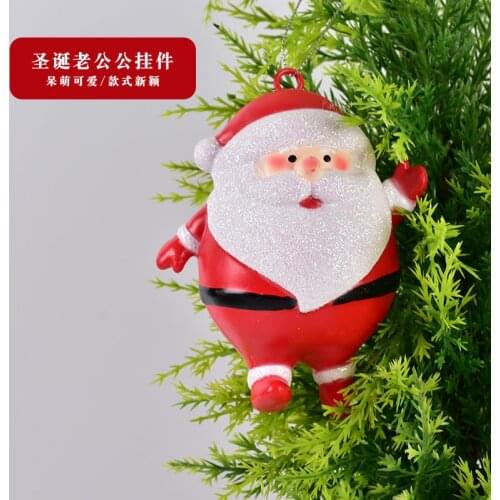 Christmas decorations red and white Santa Claus Christmas tree pendants Shopping mall window scene layout husband ornaments