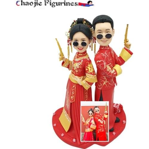 Ancient Style Wedding Dress Series--Chinese Style New Wedding Gifts Soft Clay Figurines Real-Life Custom Wedding Gifts