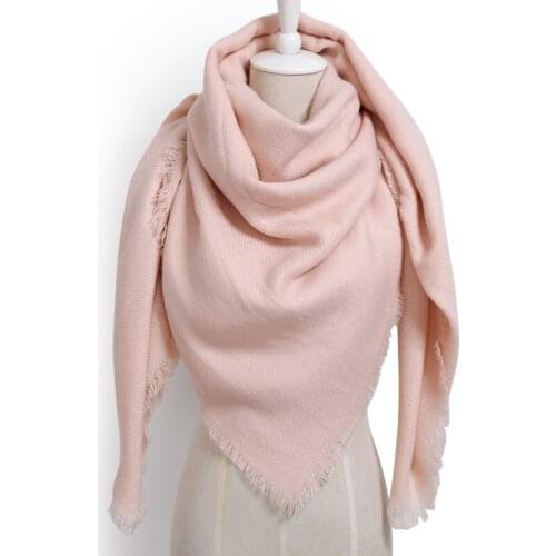 Dropshipping Brand Fashion Winter Scarf For Women top quality Solid Color Cashmere Warm Wrap Scarf Square Blanket Shawl Female