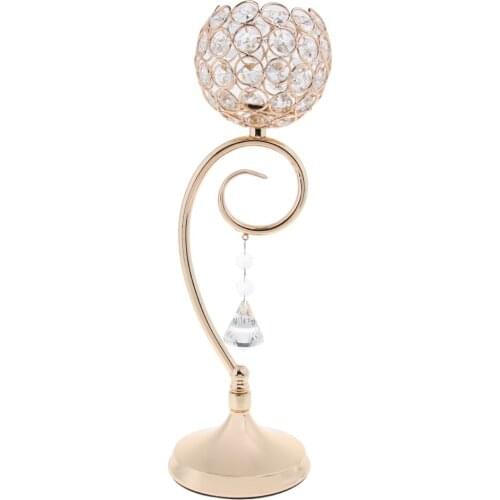 Modern Tea Light Holder Crystal Globe Pillar Candle Votive Wedding Table Decor