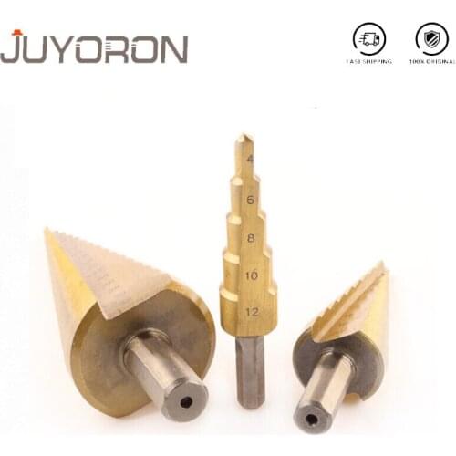 3Pcs HSS Step Drill Bit 4-12mm 4-20 4-32mm Hole Cutter Metal High Speed Steel Drill Bit for Metal Cone Wood Drilling Power Tools