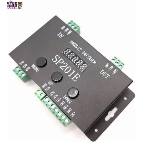 SP201E DMX512 led decoder controller support almost every kind of LED-DRIVER-IC RGB controller 2811 2812 6803 2801 APA102 Tape