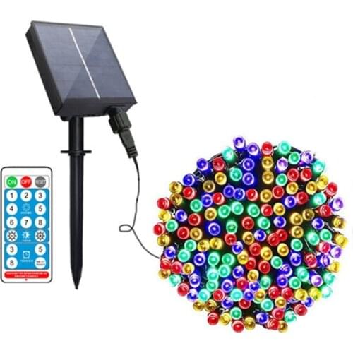 Remote control solar lamps outdoor led string light fairy holiday christmas party garlands garden solar waterproof water light