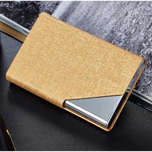 Business ID Credit Card Holder For Women Men Fashion Brand Metal Aluminum Card Case PU Leather Porte Carte Metal Card Box