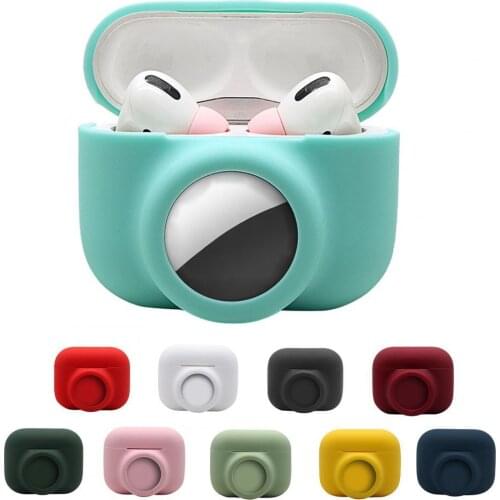 Tracker Protector Multifunctional Simple Design Silicone 2-in-1 Earphones Protective Sleeve for Airpods for Airtag