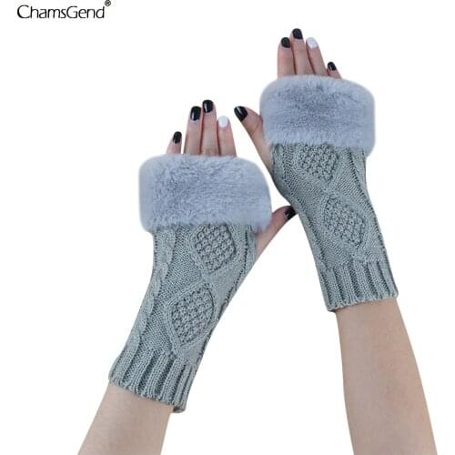 Women Warm Gloves Female Fingerless Gloves Without Fingers Women Cashmere Winter Solid Color Gloves Hand Wrist Warmer Mittens