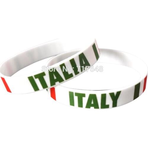 100pcs Italy italia wristband silicone bracelets flag free shipping by FEDEX