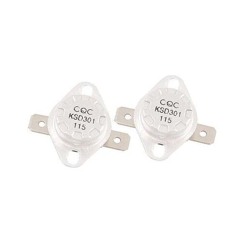 2 Pcs KSD301 115 Celsius Degree Temperature Control Switch Thermostat NC
