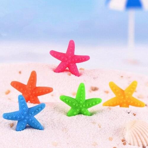 5pcs Fish Tank Artificial Colorful Starfish Decoration Aquarium Ornaments Resin