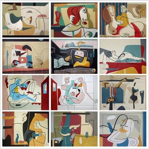 5D DIY Diamond Painting Modern Abstract Line Body Art Geometric Fashion Diamond Mosaic Embroidery Cross Stitch Home Decor Gift