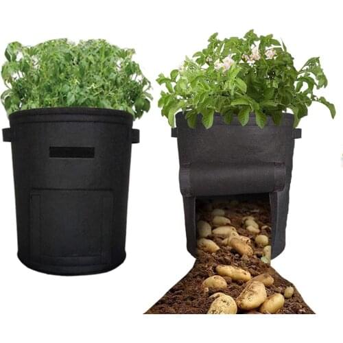 6Pcs 2/3/5/7 Gallon Grow Bags Felt Grow Bag Gardening Fabric Grow Pot Vegetable Growing Planter Garden Flower Planting Pots