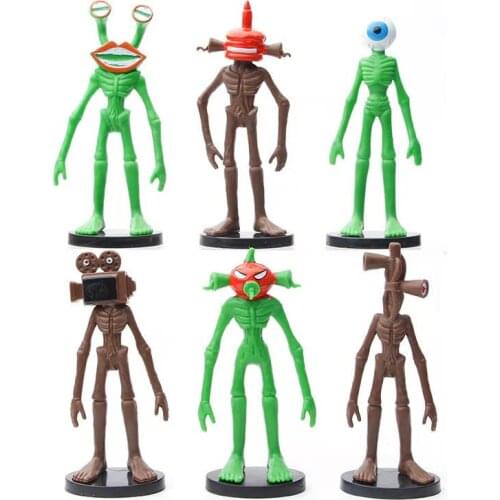 8pcs/set Siren Head Toy Action Figure Sirenhead Horror Doll Sculpture Shy Guy Urban Legend Foundation Scp 6789 Children Toys