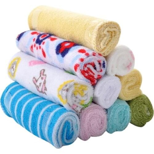 8pcs/pack Cotton Newborn Baby Towels 22*22CM Washcloth Saliva Towel Bibs Feeding Infant Square Handkerchief Small Towels