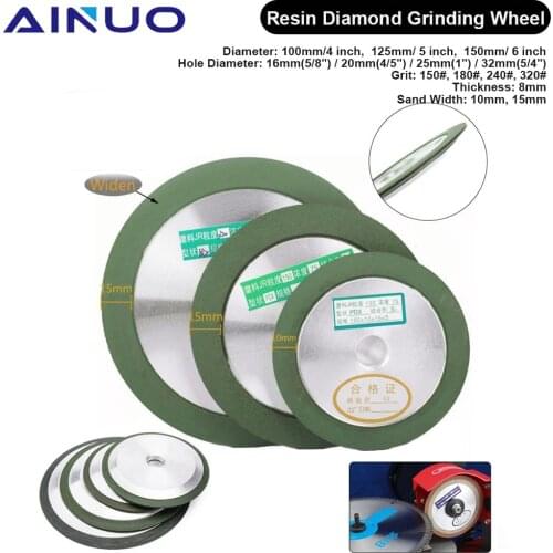 Diamond Grinding Wheel 100mm/125mm/150mm Tungsten Steel Milling Cutter Sharpener Tool 150# 240# 320# for Polishing Metal