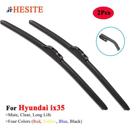 HESITE Color Front Hybird Wipers For Hyundai IX35 Car 2007-2019 24"+16" Red Yellow Blue Natural Ruber Windshield Wiper Blades