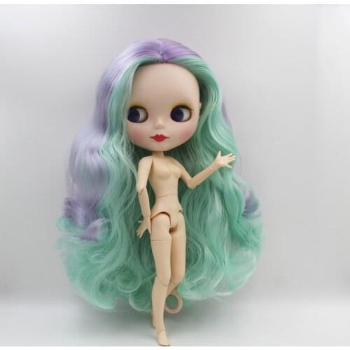 Free Shipping BJD joint RBL-527MJ DIY Nude Blyth doll birthday gift for girl 4 colour big eye dolls with beautiful Hair cute toy