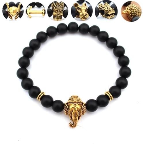 Stone beads Elephant bracelet armband bracelets for men pulseiras women bracciali donna handmade accessories bileklik jewelry