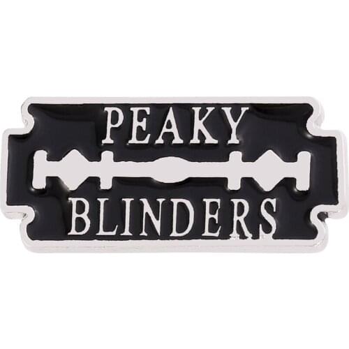 Peaky Blinders Razor Blade Brooch Men Black Enamel Pins Punk Movie Jewelry Gangster Biography Clothes Bags Accessories
