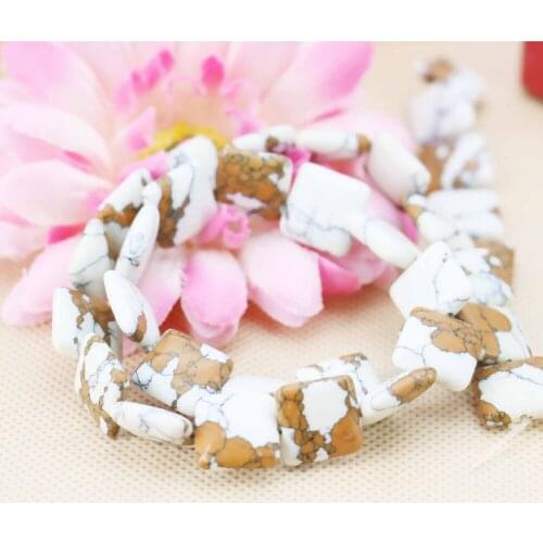 12mm Accessories White stone Turkey loose DIY beads Women Jewelry crafts making design 15inch Girls Gifts square Accessory Parts