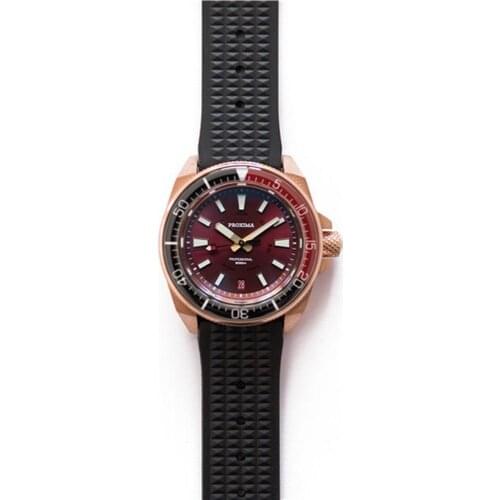 PROXIMA mens diver watches,bronze men automatic mechanical watch 62Mas 300m waterproof dive sports luminous NH35 Rubber Calendar