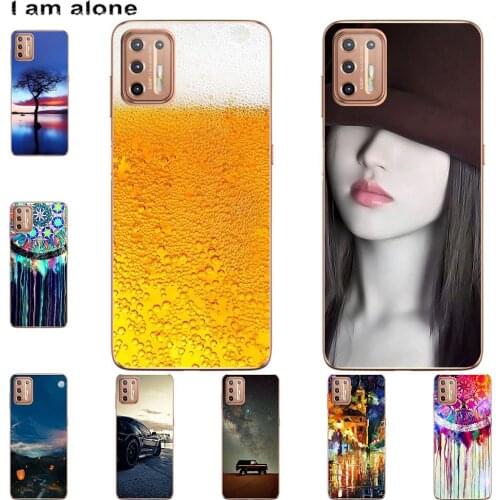 I am alone Phone Case For Motorola Moto G9 G9 Play G9 Plus 2020 Fashion Color Cute Cartoon Printed Paint Mobile
