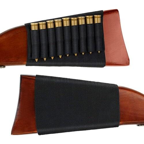 9 Rounds Tactical Shells Holder Cartridges Ammo Carrier Bullet Pouch for MP 512-36 Elastic Butt Stock Hunting Accessories