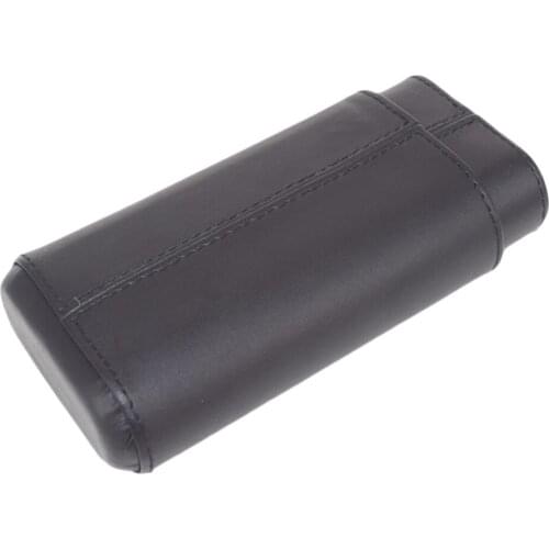 Black Leather Cigar Case Holder for Three 50 Ring Cigars Handmade