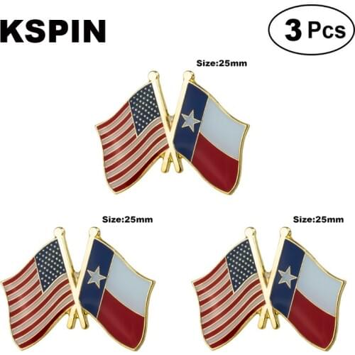 U.S.A.&Texas Frendship Lapel Pin Brooches Pins Flag badge Brooch Badges