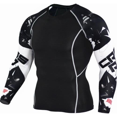 Wolf 3D Printed T-shirt Compression Tights Men Fitness Running Shirt Breathable Long Sleeve Sports Rashgard Gym Cycling Clothing