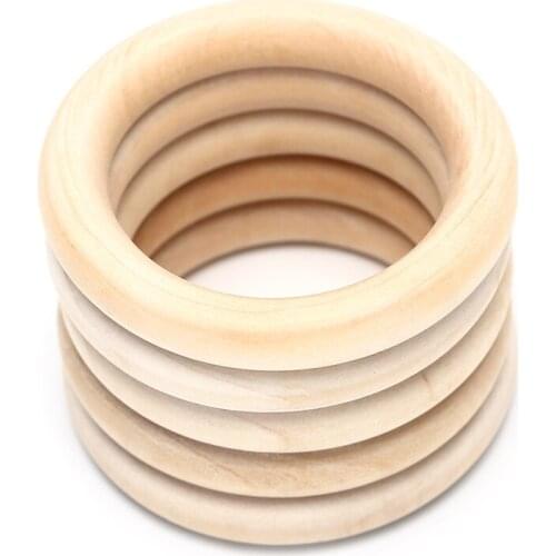 JOJOCHEW 10 size fine quality Natural Wood teething beads Wooden Ring Children Kids DIY wooden Jewelry Making Crafts 50pcs