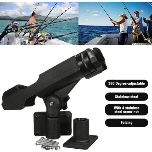 1PCS Fishing Support Rod Holder Bracket Kayaking Yacht Fishing Tackle Tool 360 Degrees Rotatable with Screws for Boat