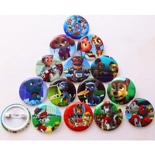 Paw Patrol Round Metal Badge Rescue Dog Toys Birthday Party Decoration Supplies Cartoon Metal Badge Toy Children Gifts for Boys