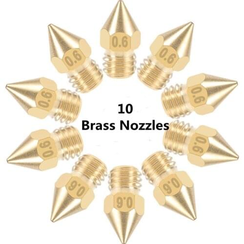Brass Nozzle 3D Printing Parts Nozzle Printer Additional Extruder Thread Tip Head 10 Copies Of Various Models Best SELLERS Sell