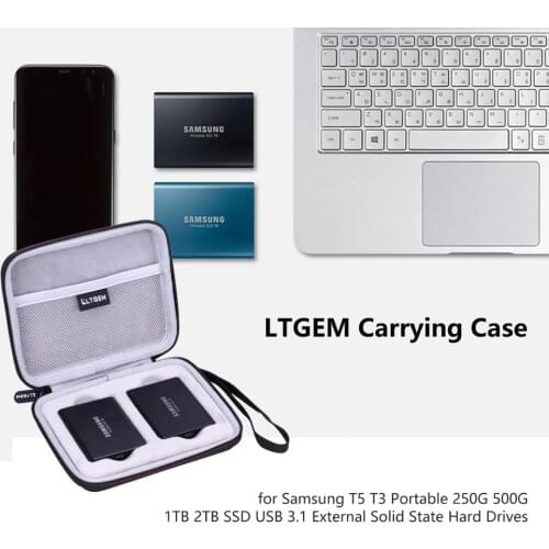 LTGEM EVA Hard Case for Samsung T5 T3 Portable 250G 500G 1TB 2TB SSD USB3.1 External Solid State Hard Drives