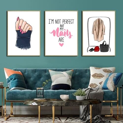 Fashion Cosmetics Clothes Bags Wall Art Canvas Painting Nordic Posters And Prints Wall pictures For Living Room Cloakroom Decor