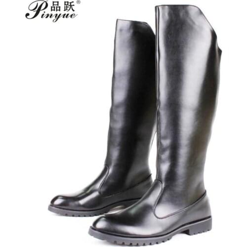 Fashion Men Motorcycle Boots Skull Combat Army Men Boots Punk Goth Leather Men Shoes High Top Casual Boot Botas Hombre