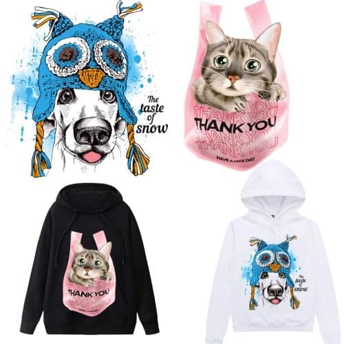 Cartoon Dog Patches Animals Stickers on Clothes Iron-on Transfers for Clothing Thermoadhesive Patch Diy Heat Applique for Jacket