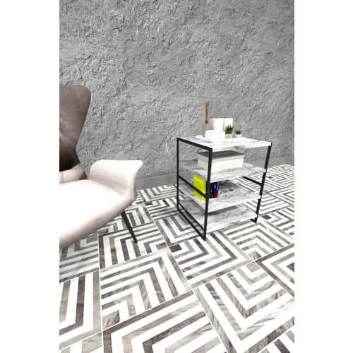 Mun 4 Mesh Side Coffee Table Metal Legs Marble Pattern 6 Color