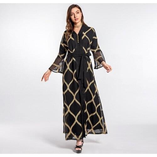 Dresses For Women Abaya Dubai Turkey Islam Muslim mesh Dress Kaftan Moroccan Caftan Djellaba Robe Longue Femme Musulmane Vestido
