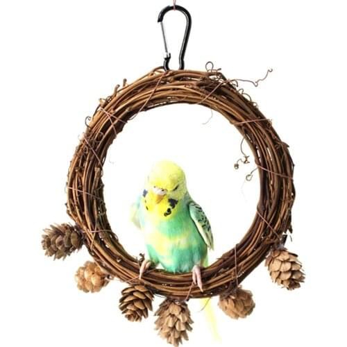 Vine Swing Hanging Climbing Chews Bite Cage Rattan Ring Parrot Pet Bird Toy Bird Cage Accessories Pet Supplies